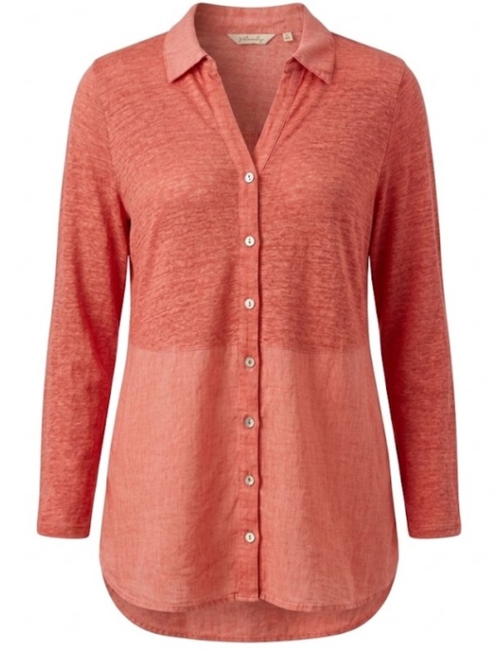 Soft Surroundings Coral Button-Front Tunic Top Linen 1X